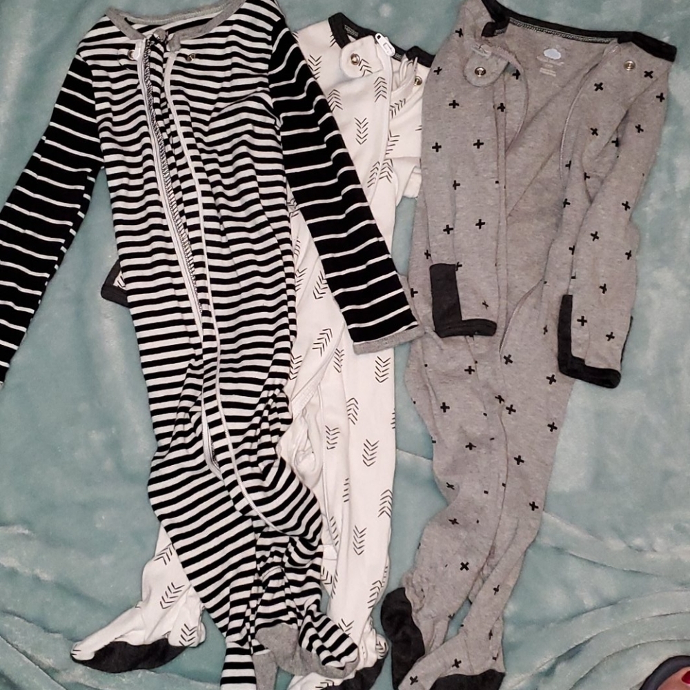 6-9m Cloud Island Zipper Footie Pajamas